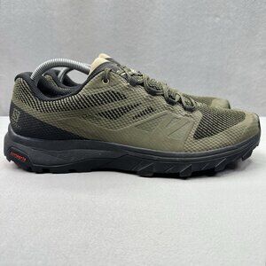 Salomon Outline GTX Mens Size 11 Shoes Green Black Hiking Trail Running Gore-Tex